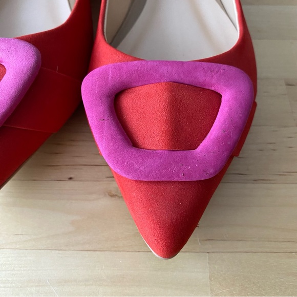 Red and pink leather flats size 6.5 - Picture 3 of 7